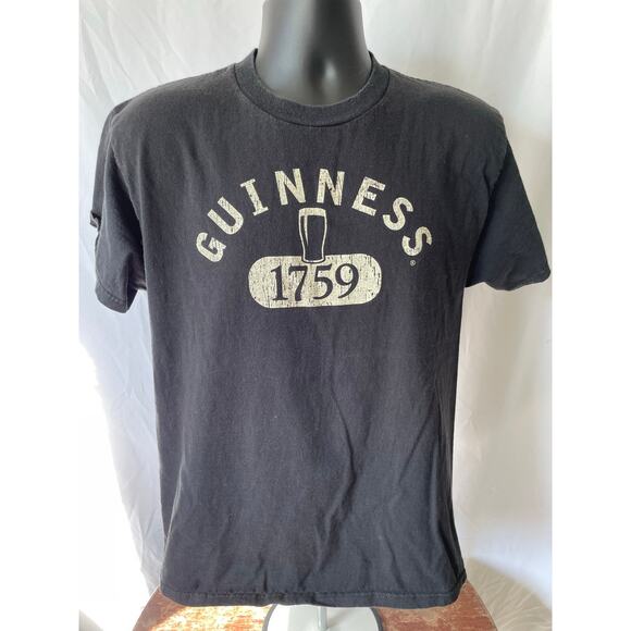 Guinness 1759 Logo Black T-Shirt Sz L - Picture 1 of 6